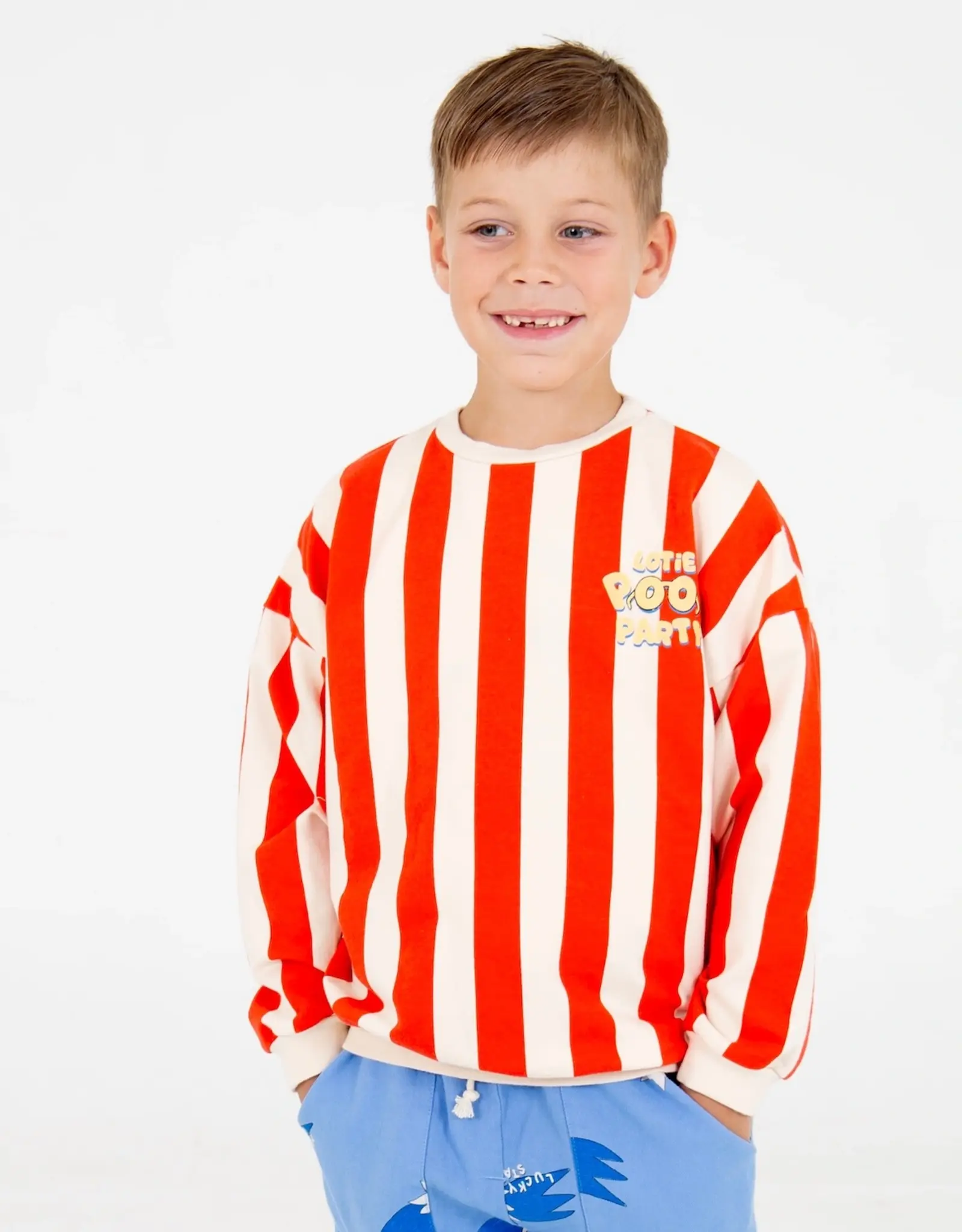 LOTIE KIDS POOL PARTY SWEATSHIRT - OFF WHITE