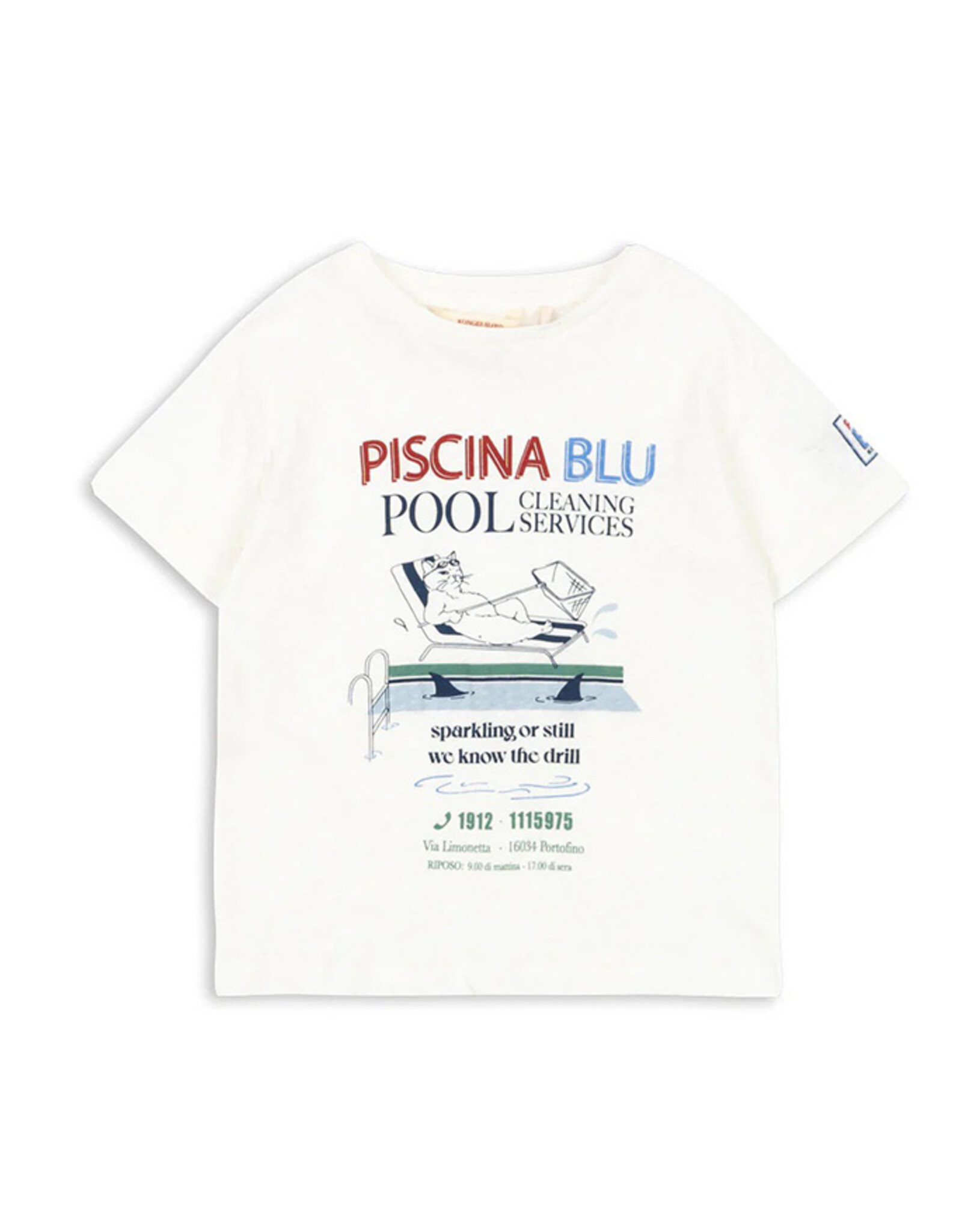 Konges Sløjd KONGES SLØJD BEACH ERA TEE - OFF WHITE/PISCINA