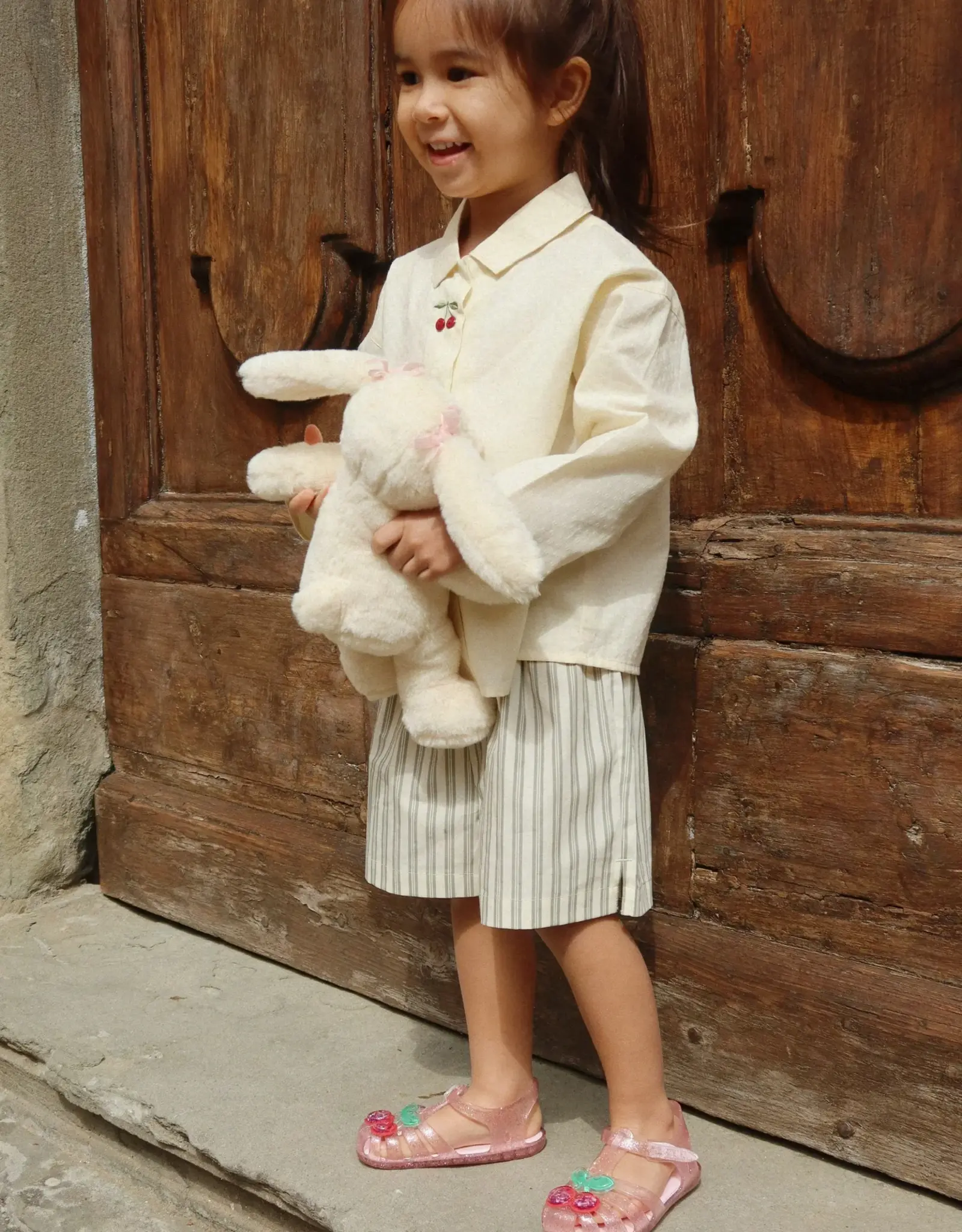 Konges Slojd KONGES SLØJD EVIA CHERRY SHIRT - CLOUD CREAM