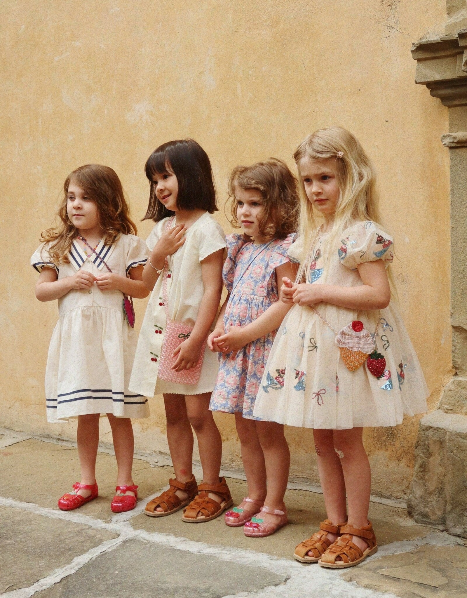 Konges Slojd KONGES SLØJD EVIA CHERRY DRESS - CLOUD CREAM