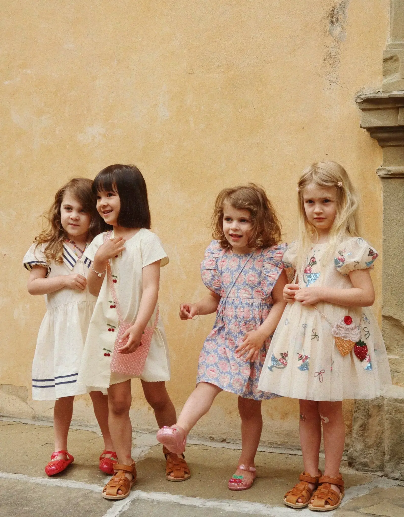 Konges Slojd KONGES SLØJD EVIA CHERRY DRESS - CLOUD CREAM