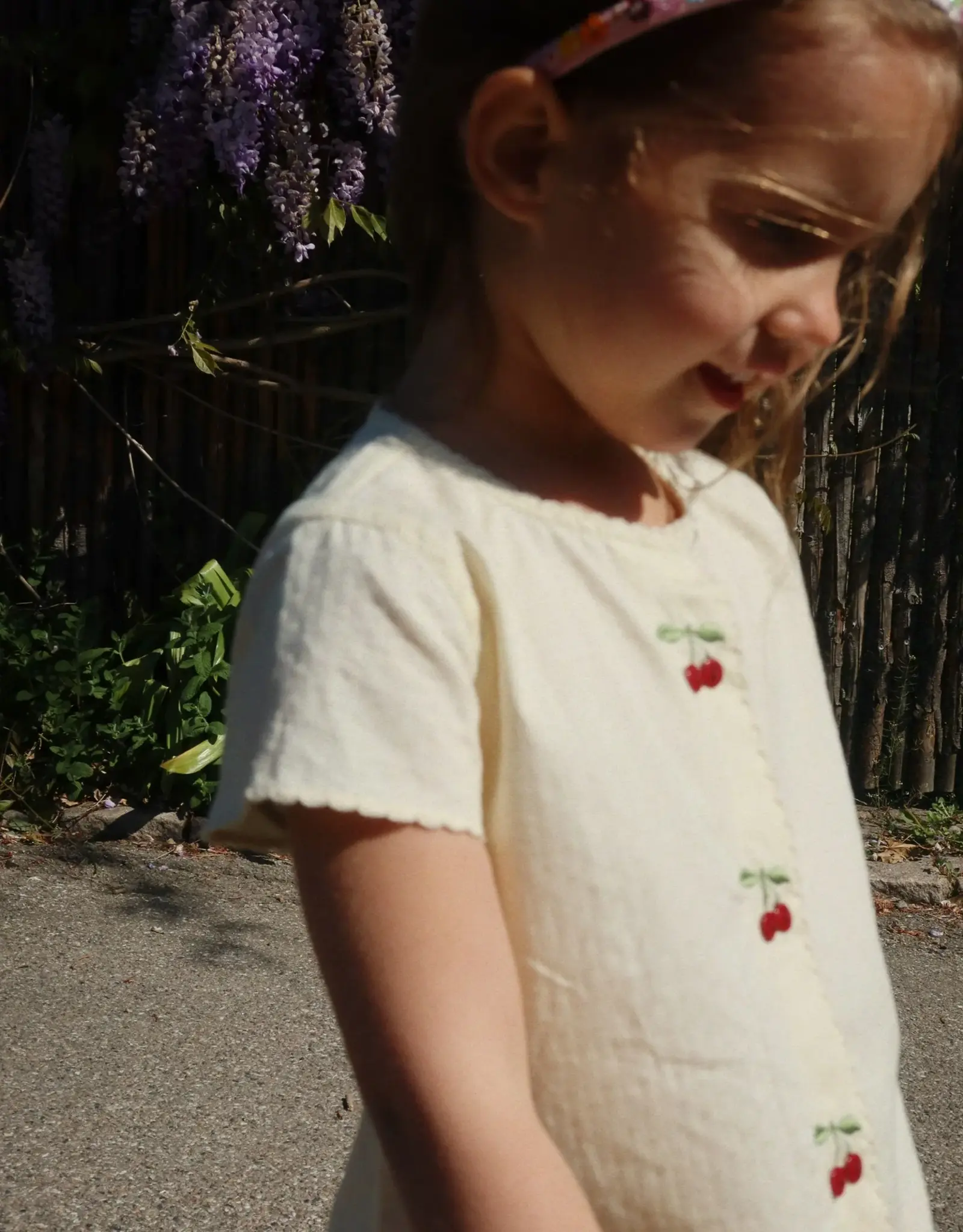 Konges Slojd KONGES SLØJD EVIA CHERRY DRESS - CLOUD CREAM