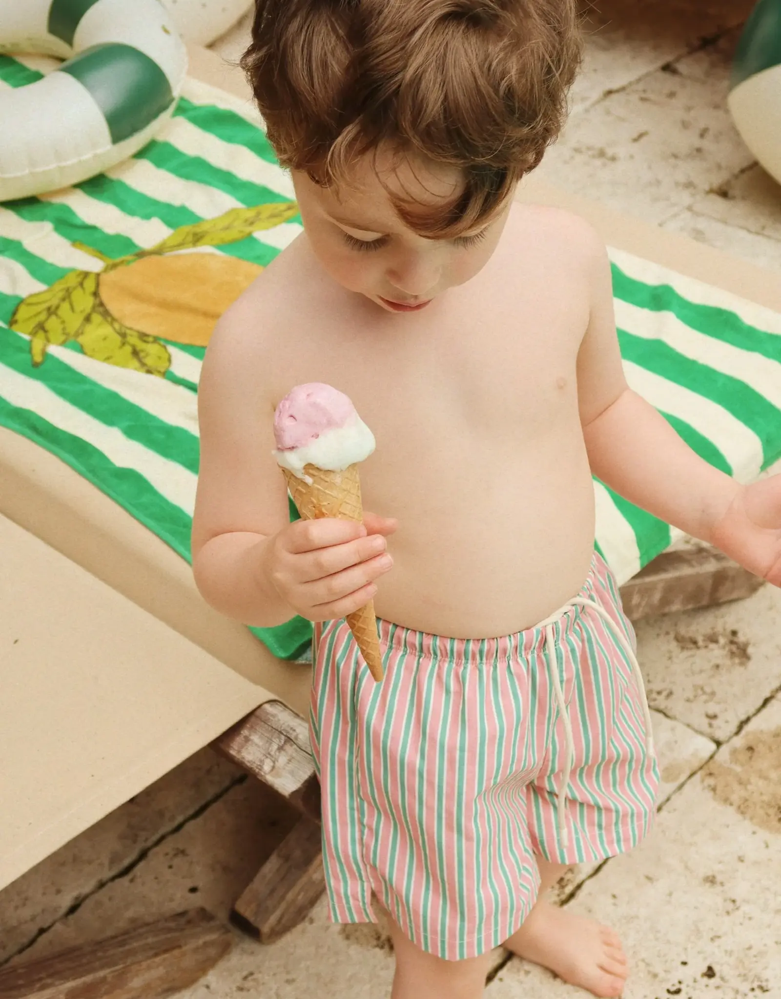 Konges Sløjd KONGES SLØJD ASNOU SWIM SHORTS - BLUSH STRIPE