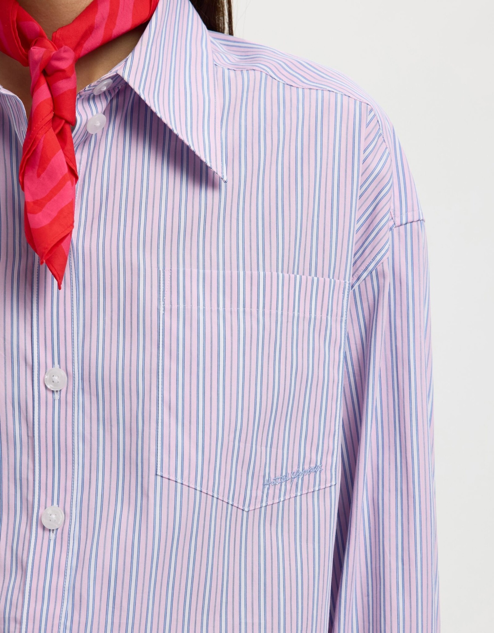 Selected Femme SELECTED FEMME AMOUR SHIRT - PINK/BLUE