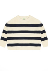 Fub FUB RIB SWEATER - ECRU/DARK NAVY
