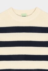 Fub FUB RIB SWEATER - ECRU/DARK NAVY