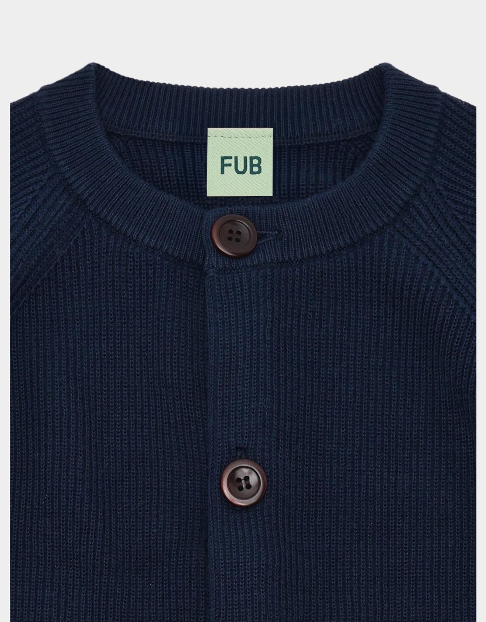 Fub FUB RIB CARDIGAN - DARK NAVY