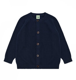 Fub FUB RIB CARDIGAN - DARK NAVY