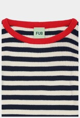 Fub FUN RIB BLOUSE - ECRU/NAVY