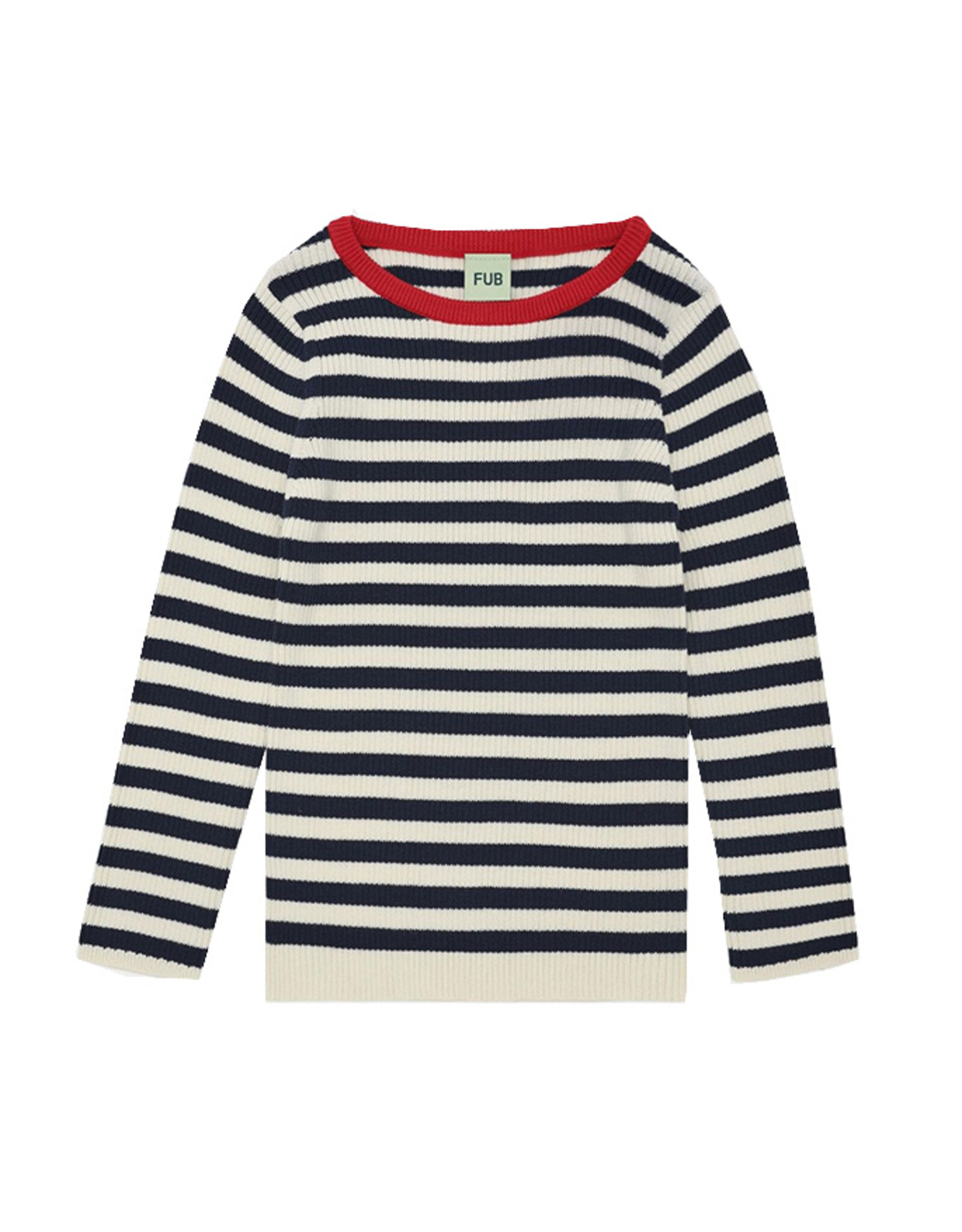 Fub FUN RIB BLOUSE - ECRU/NAVY