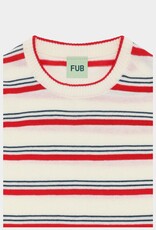 Fub FUB STRIPED TSHIRT - ECRU/RED