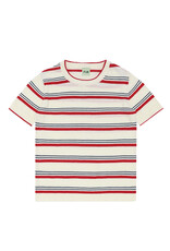 Fub FUB STRIPED TSHIRT - ECRU/RED