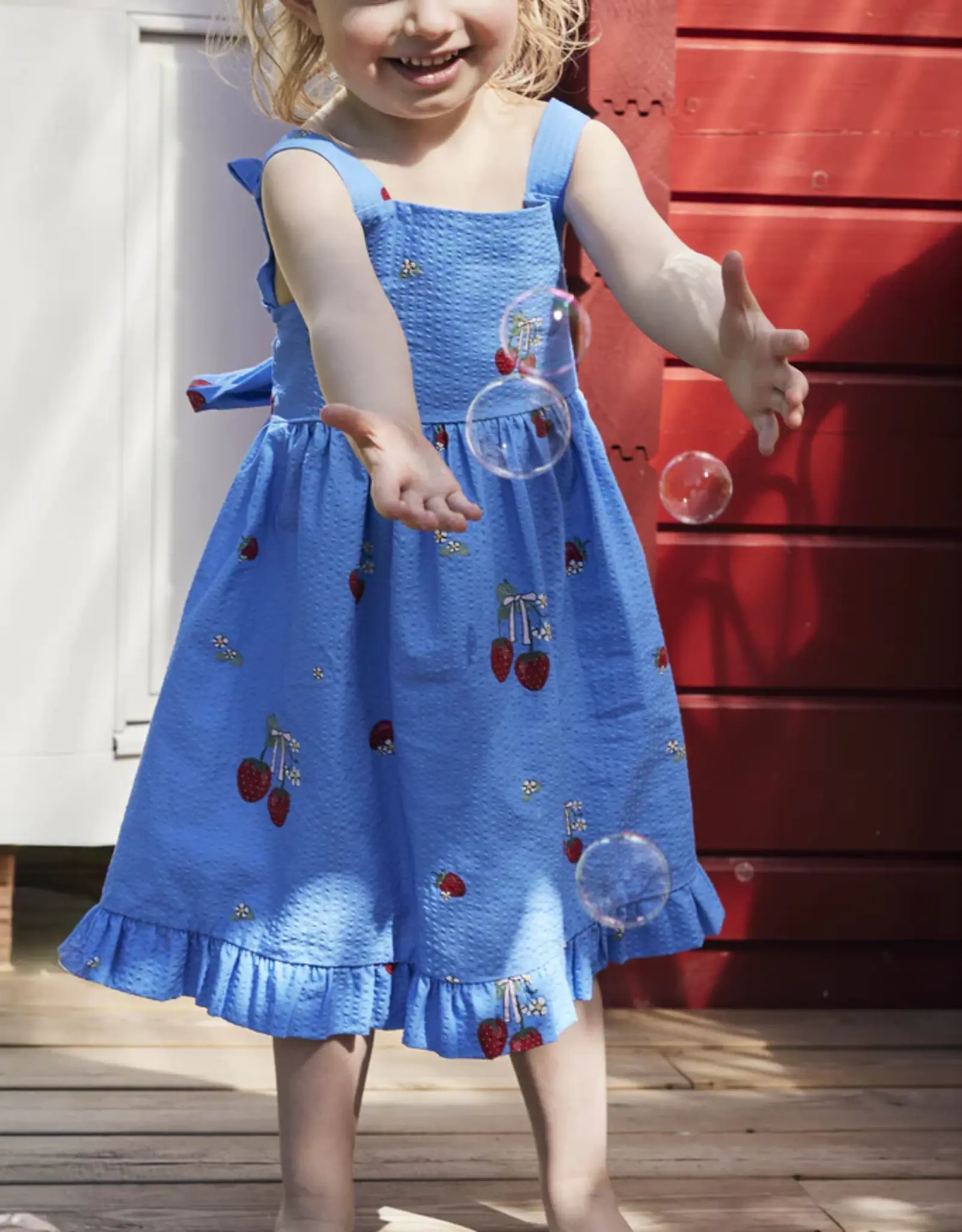 Fliink FLIINK ELMA STRAP DRESS - MARINA BLUE AOP