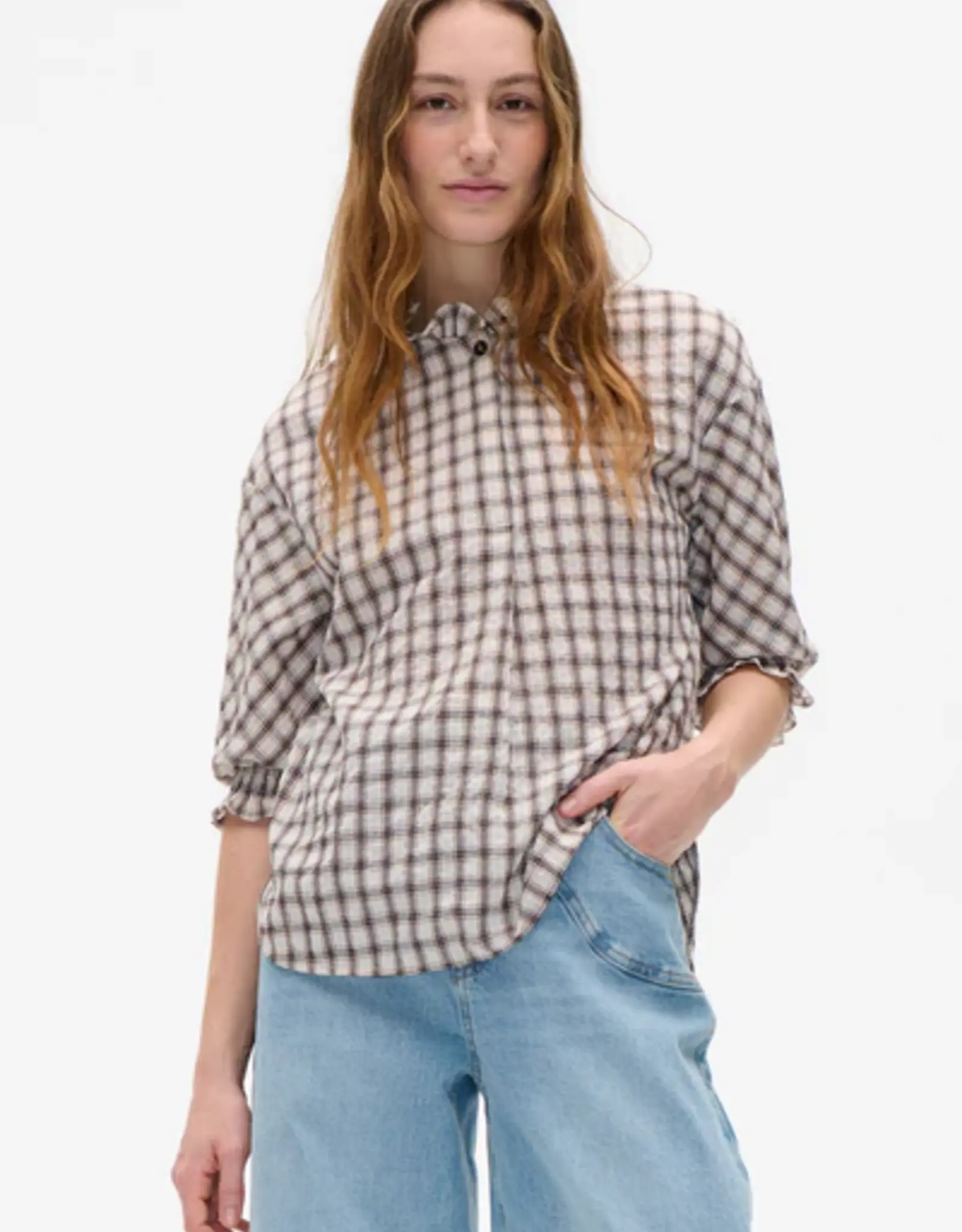 Baum Und Pferdgarten BAUM UND PFERDGARTEN MARGIT BLOUSE - CREME/MINI CHECK