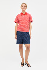 Mads Norgaard MADS NØRGAARD MARLO POLO TEE - FIERY RED/VANILLA