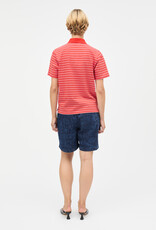 Mads Norgaard MADS NØRGAARD MARLO POLO TEE - FIERY RED/VANILLA