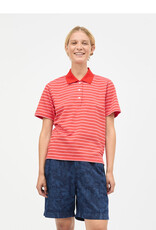 Mads Norgaard MADS NØRGAARD MARLO POLO TEE - FIERY RED/VANILLA
