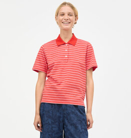 Mads Norgaard MADS NØRGAARD MARLO POLO TEE - FIERY RED/VANILLA