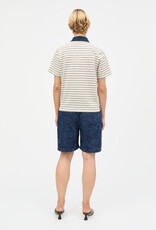 Mads Norgaard MADS NØRGAARD MARLO POLO TEE - VANILLA/SKY CAPTAIN