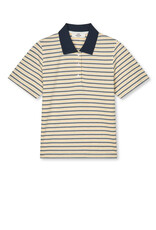 Mads Norgaard MADS NØRGAARD MARLO POLO TEE - VANILLA/SKY CAPTAIN