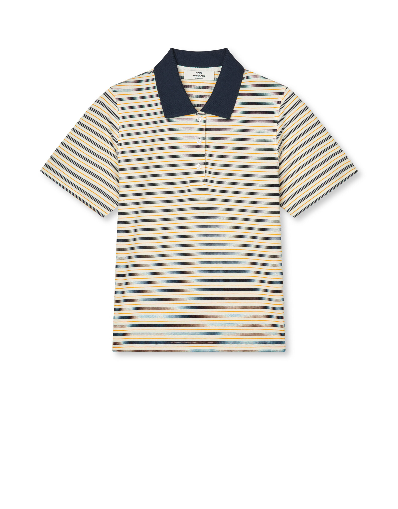 Mads Norgaard MADS NØRGAARD MARLO POLO TEE - VANILLA/SKY CAPTAIN