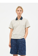 Mads Norgaard MADS NØRGAARD MARLO POLO TEE - VANILLA/SKY CAPTAIN