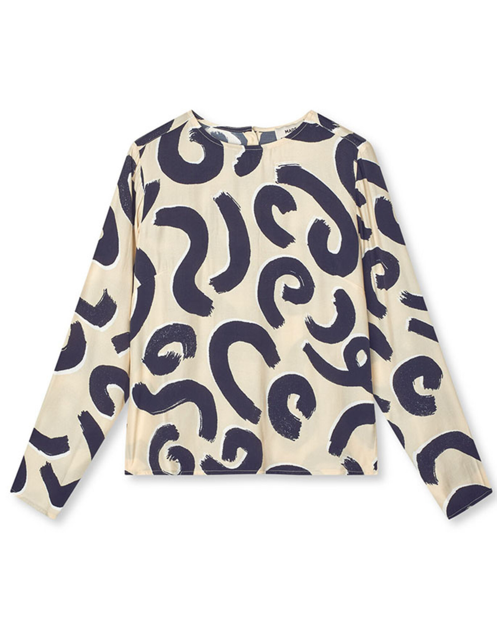 Mads Norgaard MADS NØRGAARD DELICATE TWILL FLOW TOP - AOP ALMOND