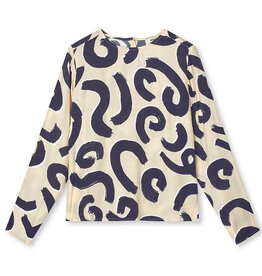 Mads Norgaard MADS NØRGAARD DELICATE TWILL FLOW TOP - AOP ALMOND