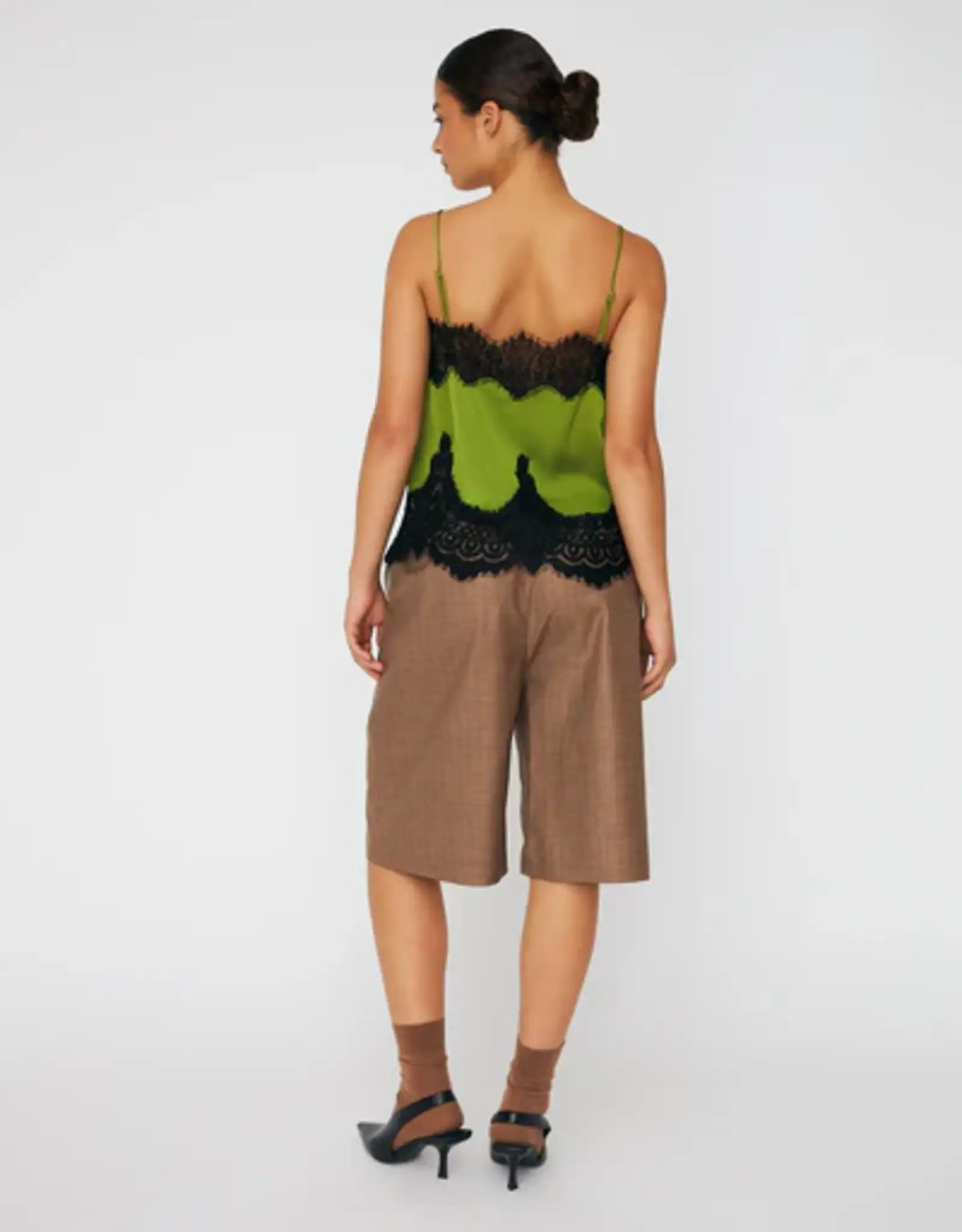 STELLA NOVA DELICATE LACE TOP - GREEN