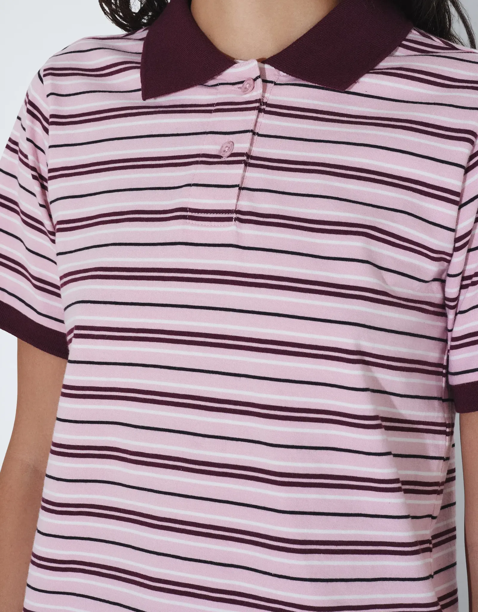 Dr Denim DR DENIM JADE SS POLO - PINK STRIPE