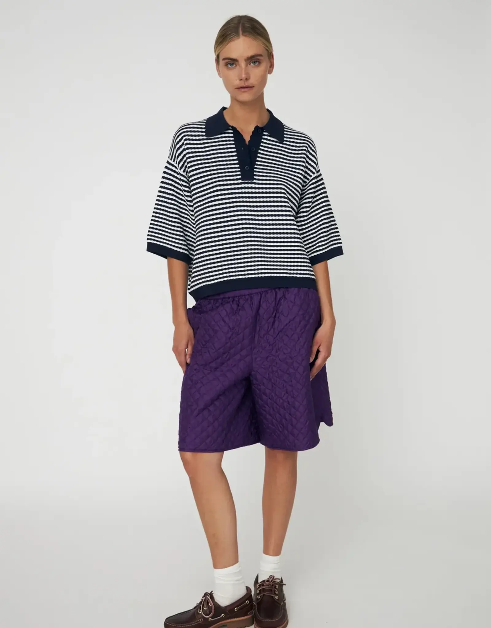 STELLA NOVA POLO KNIT - NAVY-CREME