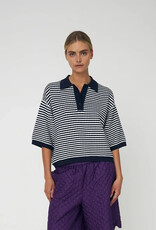 STELLA NOVA POLO KNIT - NAVY-CREME
