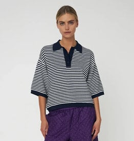 STELLA NOVA POLO KNIT - NAVY-CREME