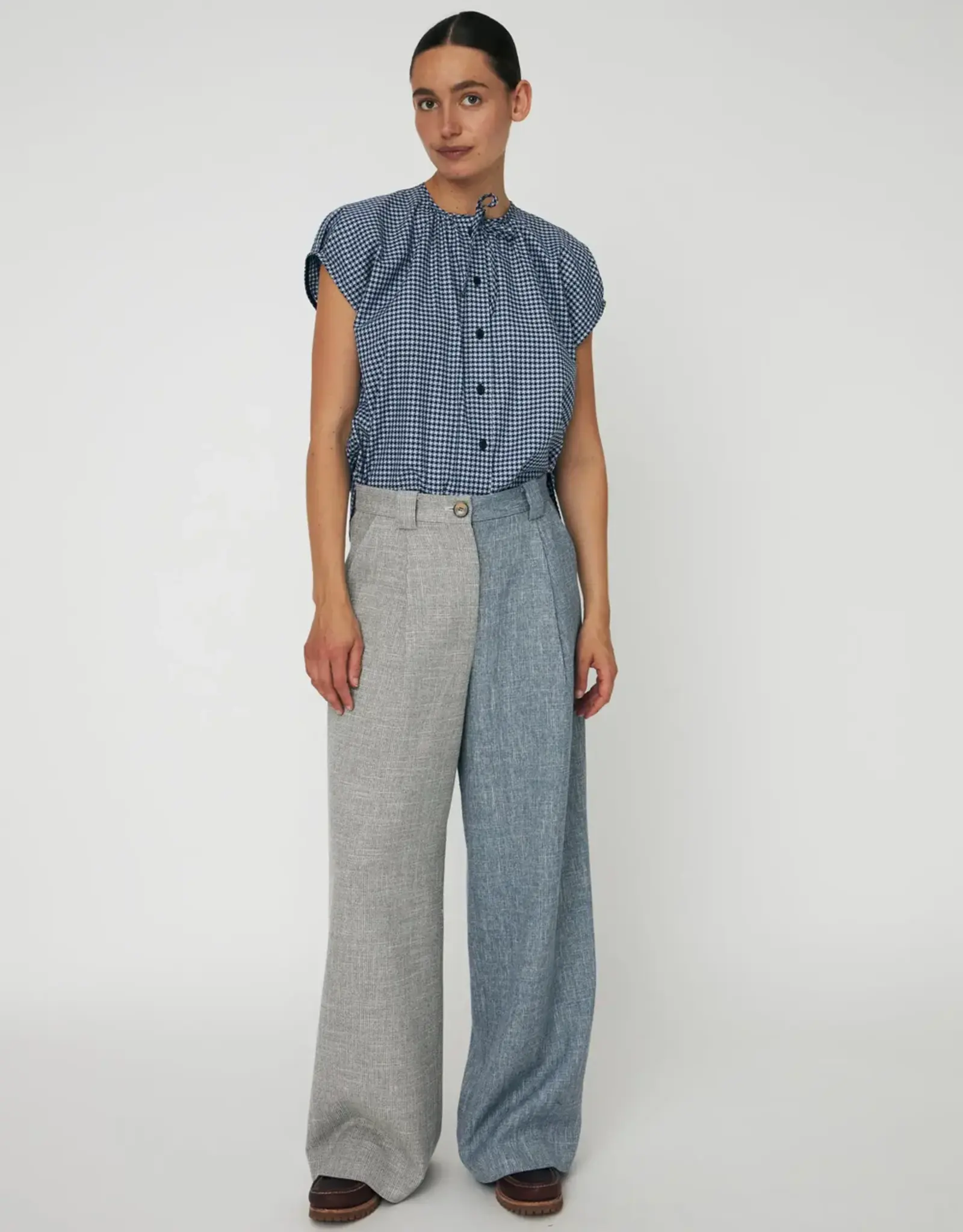 STELLA NOVA DROP SHOULDERS OVERSIZED - BLUE CHECK
