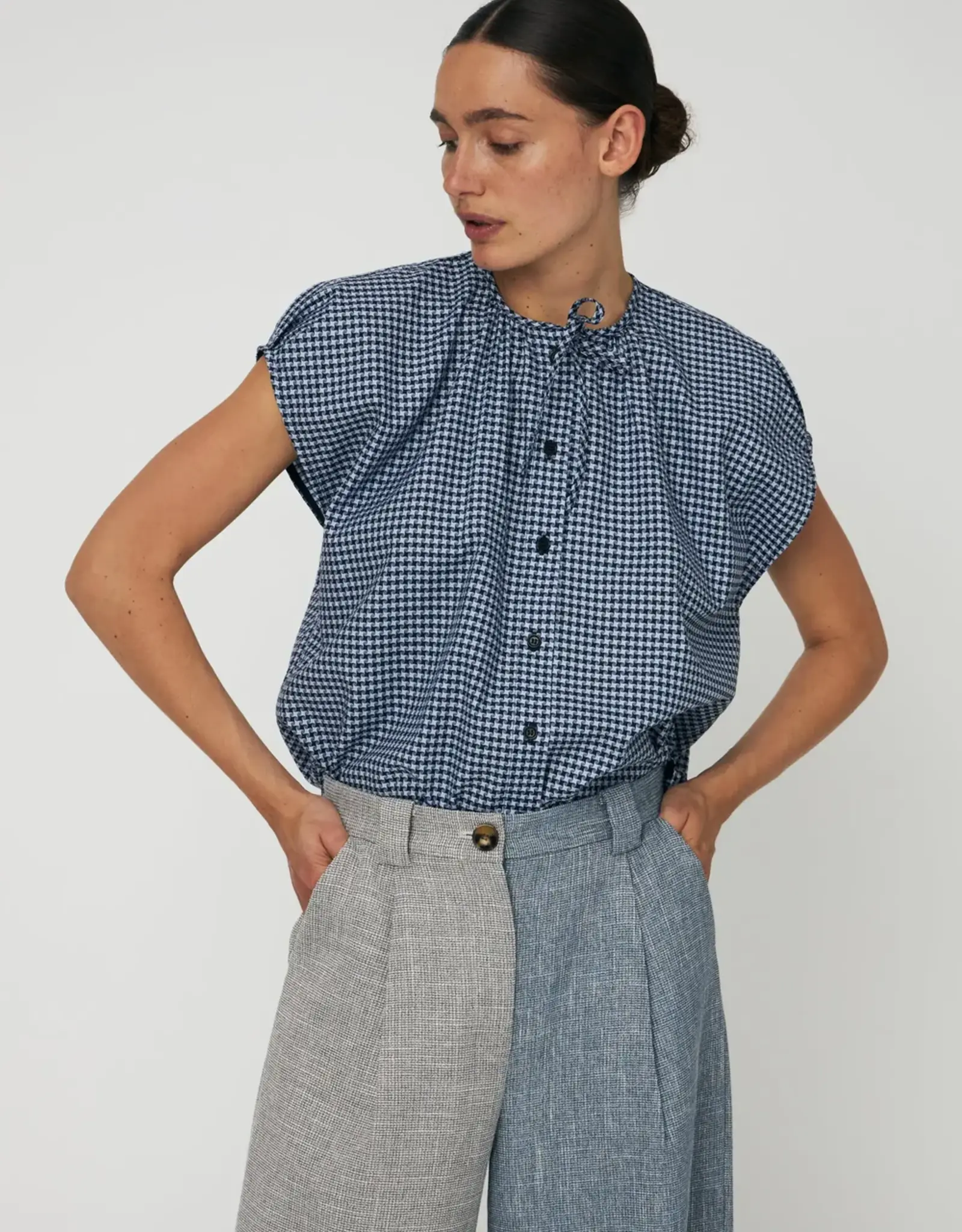 STELLA NOVA DROP SHOULDERS OVERSIZED - BLUE CHECK