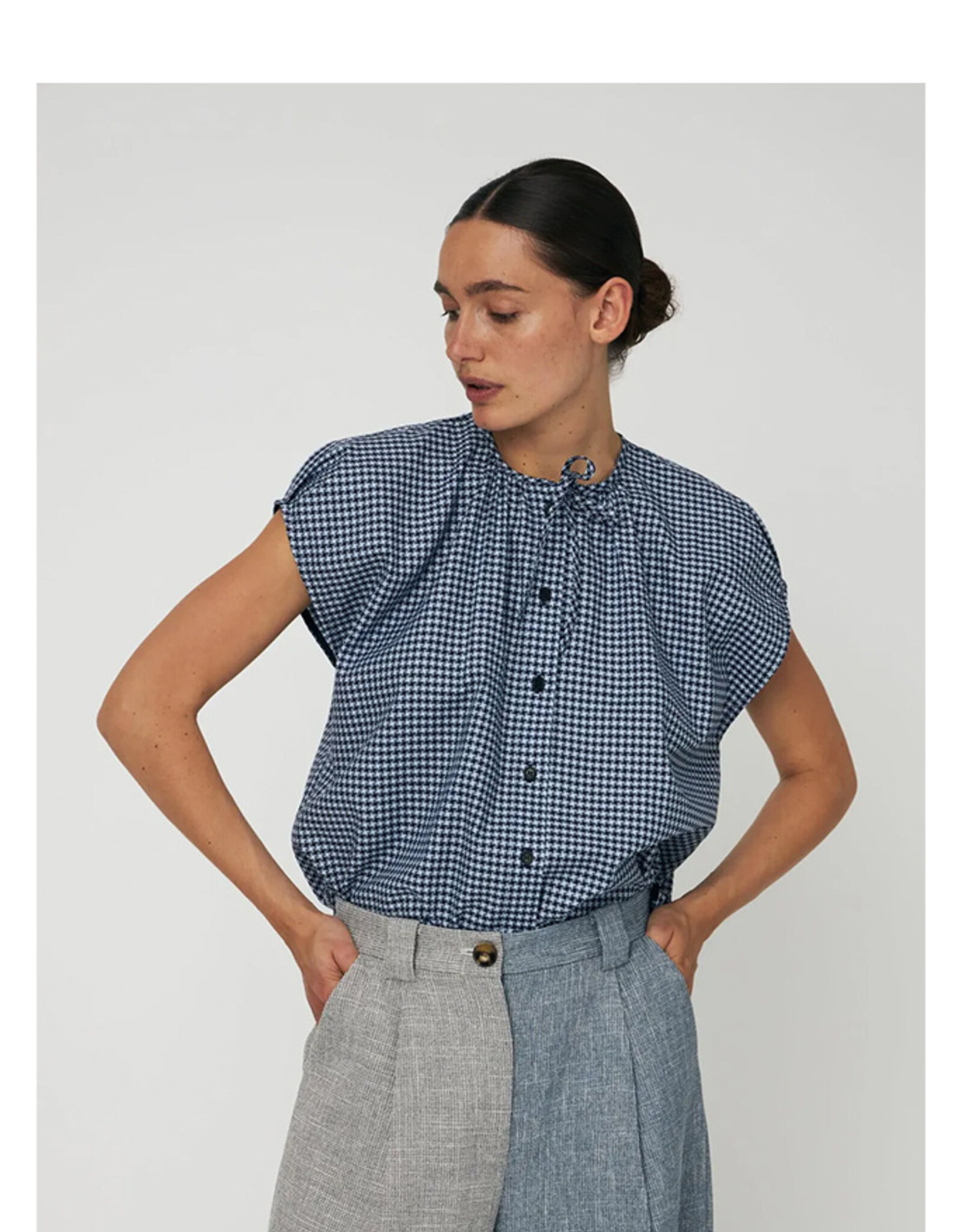 STELLA NOVA DROP SHOULDERS OVERSIZED - BLUE CHECK