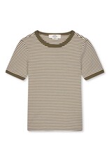 Mads Norgaard MADS NØRGAARD GRACE JERSEY STRIPE SS - WHITE/TARMAC