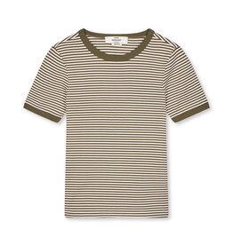 Mads Norgaard MADS NØRGAARD GRACE JERSEY STRIPE SS - WHITE/TARMAC