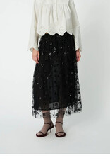 STELLA NOVA SEQUINS MESH SKIRT - BLACK