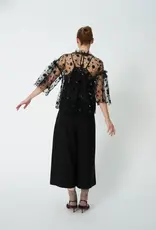STELLA NOVA SEQUINS MESH BLOUSE - BLACK