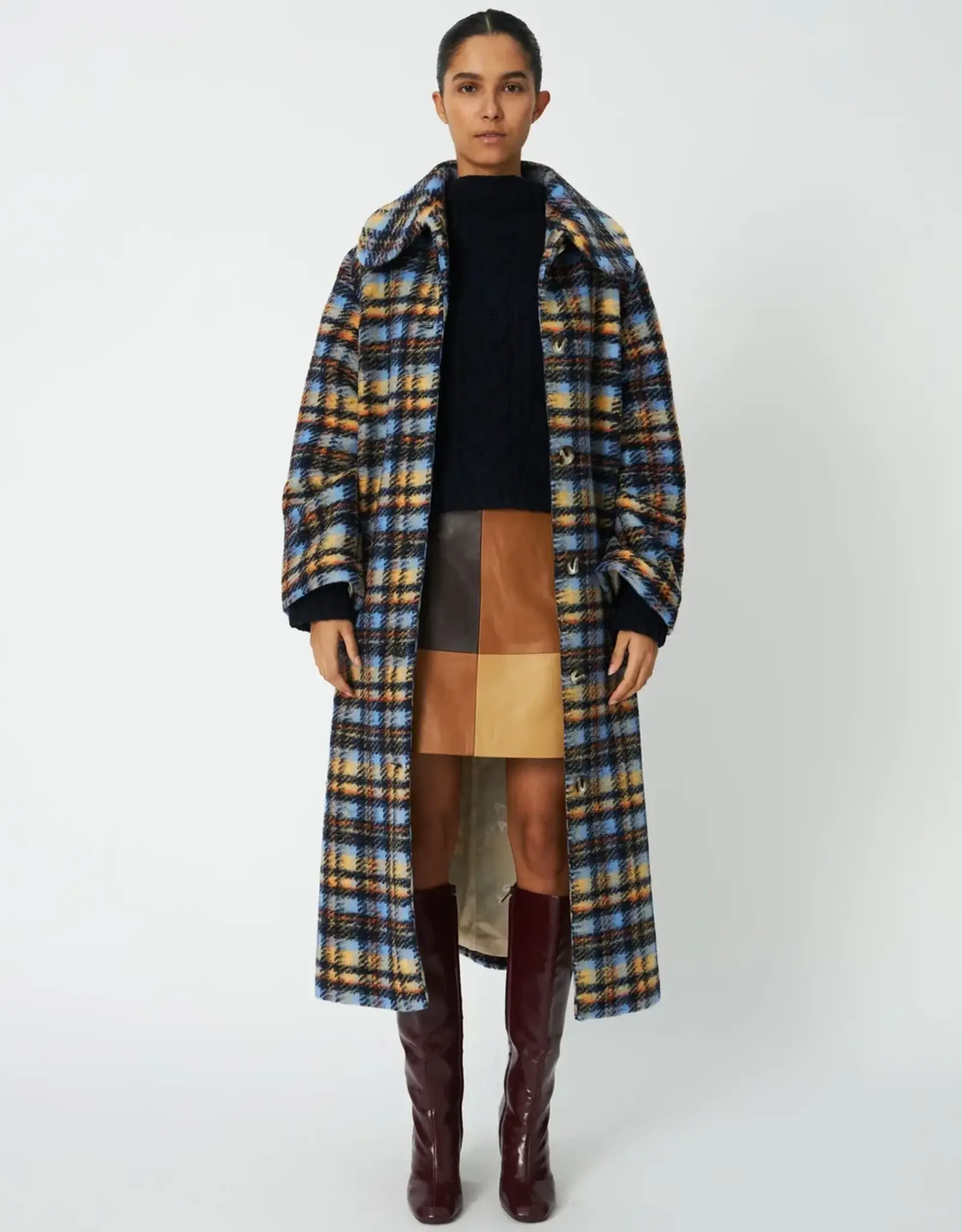 STELLA NOVA LONG COAT - MULTI CHECK