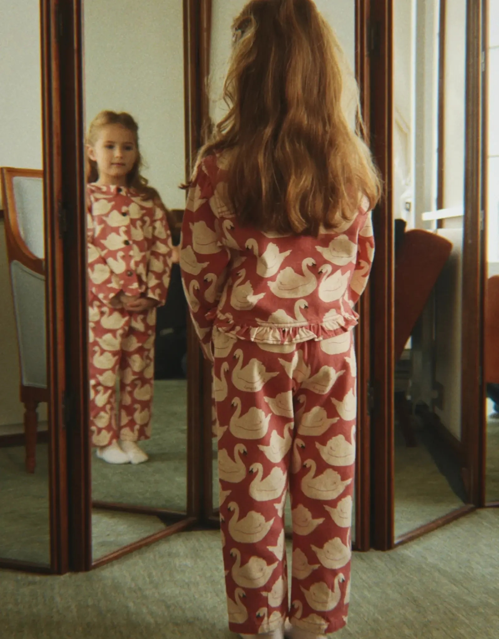Konges Sløjd KONGES SLØJD MAGOT FRILL PANTS - SWAN ROSE