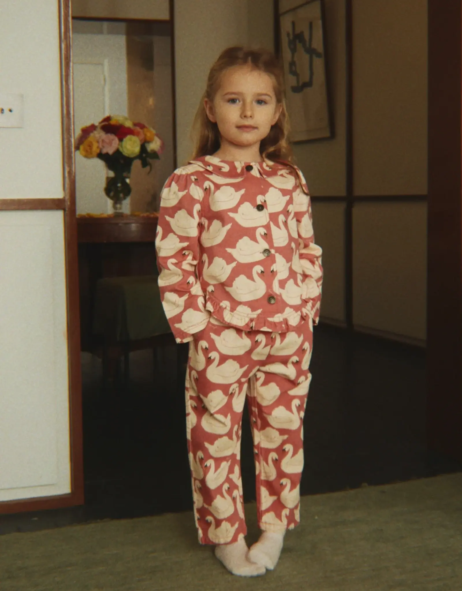 Konges Sløjd KONGES SLØJD MAGOT FRILL PANTS - SWAN ROSE