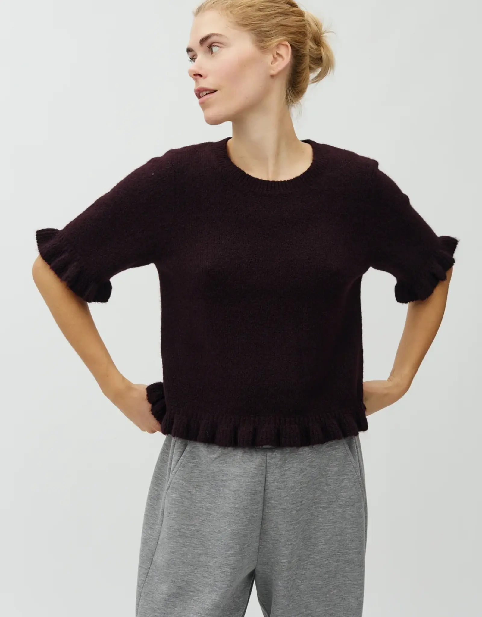 MbyM MBYM CARLA FRILL KNIT - DEEP PURPLE