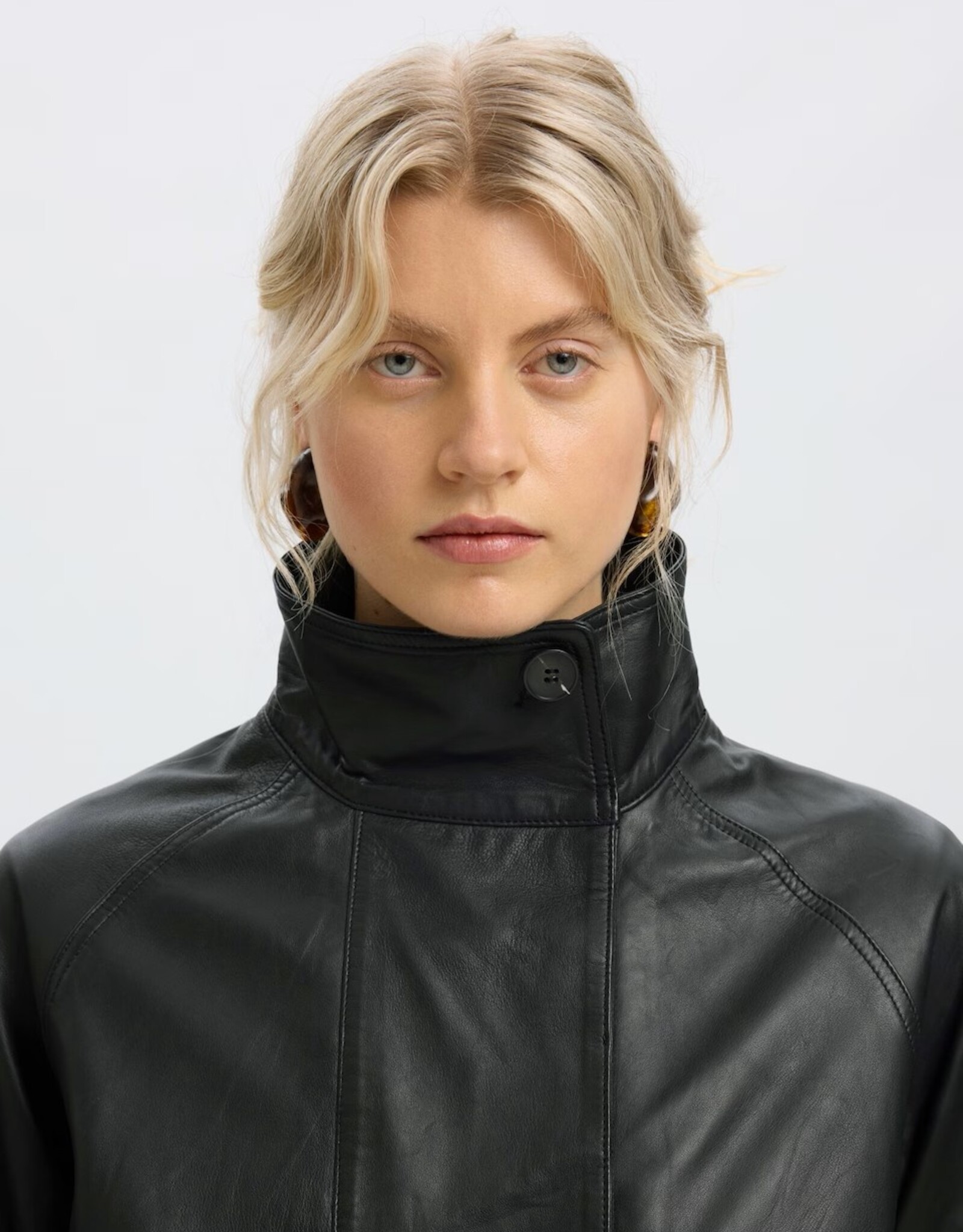 Selected Femme SELECTED FEMME ZENIA LEATHER JACKET - BLACK