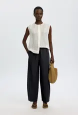 Selected Femme SELECTED FEMME BARREL WILLOW LINEN PANTS - D NAVY