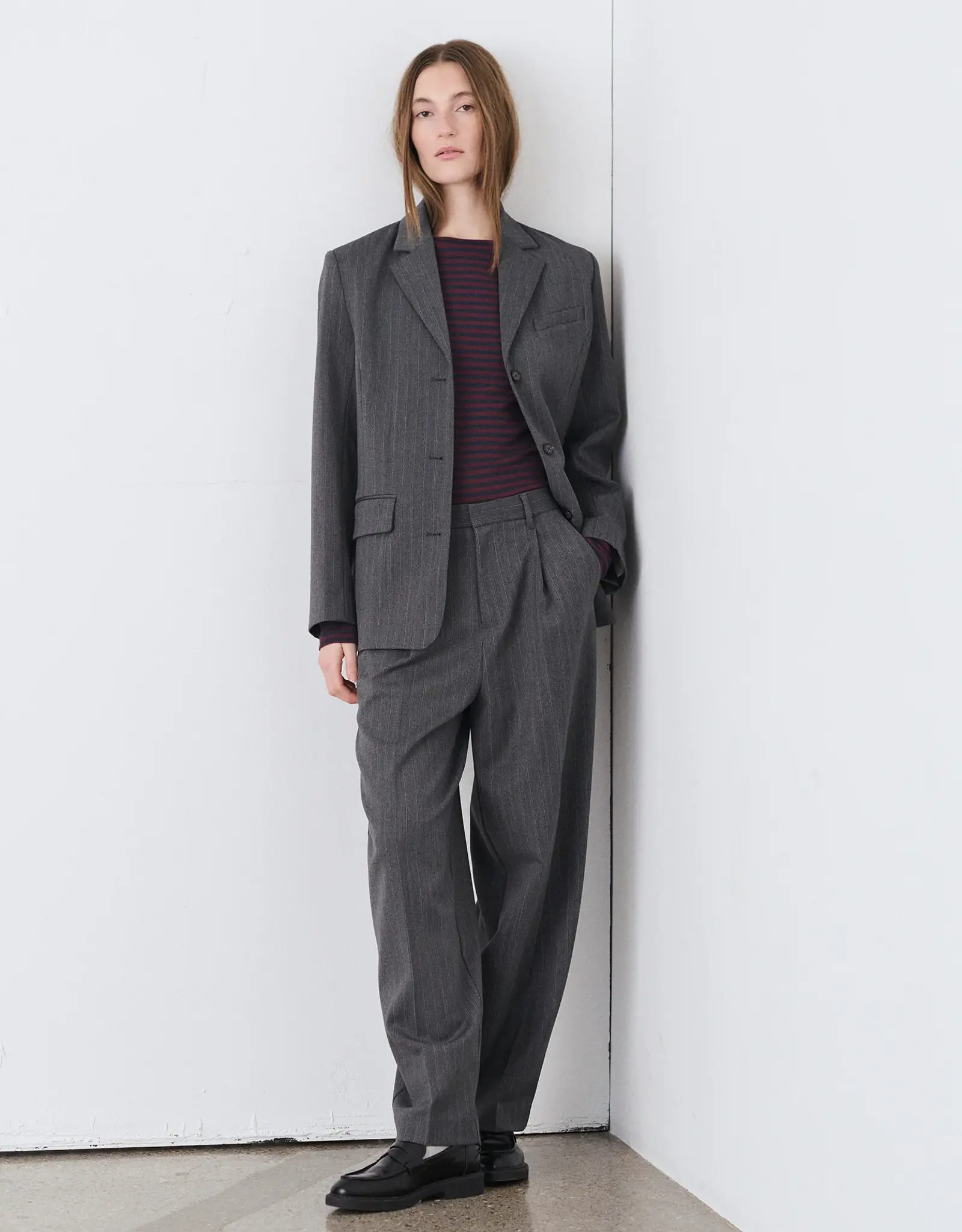 Mads Norgaard MADS NØRGAARD HERRINGBONE BLAZER - GREY