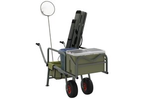 Viskar met 2 wielen gepoedercoat staal groen