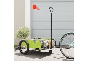 Fietstrailer oxford stof en ijzer groen en zwart