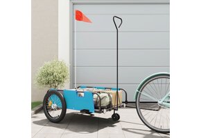 Fietstrailer oxford stof en ijzer blauw en zwart